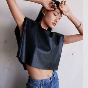 Pistola Vegan Leather Jasper Top in Slate Black